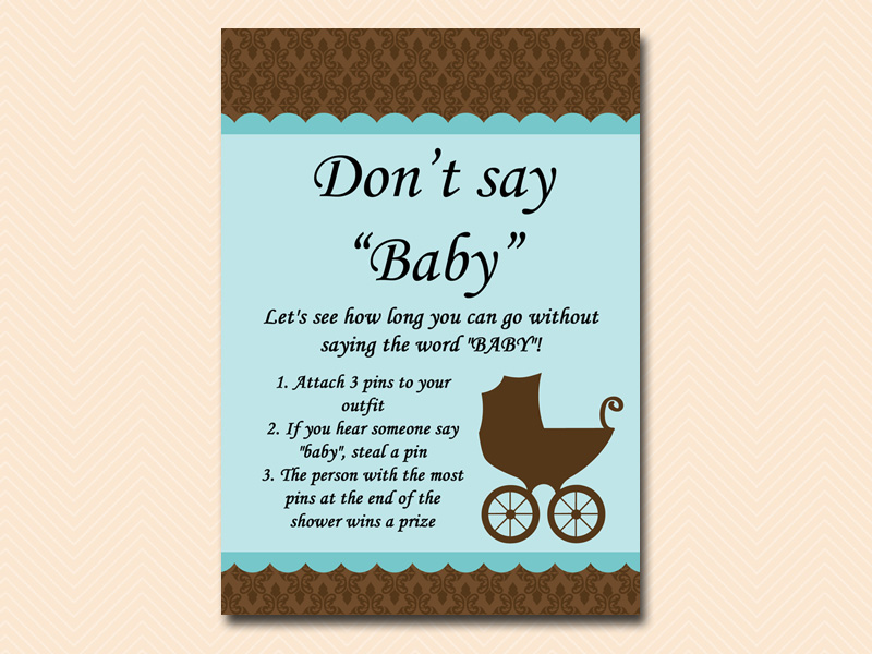 Dont say baby Baby Shower Ideas Themes Games