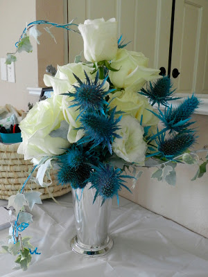 Little Baby Blue Shower Ideas Themes Little Baby Blue Shower Pretty Fl Arrangement