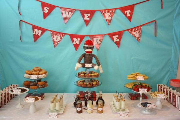 sock monkey baby shower baby shower ideas themes games
