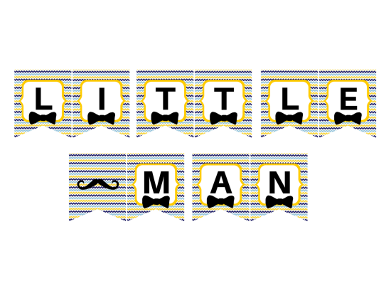 Free Printable Little Man Banner - Baby Shower Ideas - Themes - Games