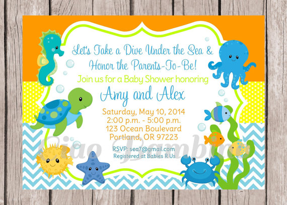 Under The Sea Baby Shower Invitation Baby Shower Ideas Themes Games