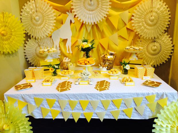 Bright Yellow Giraffe Baby Shower Ideas - Themes