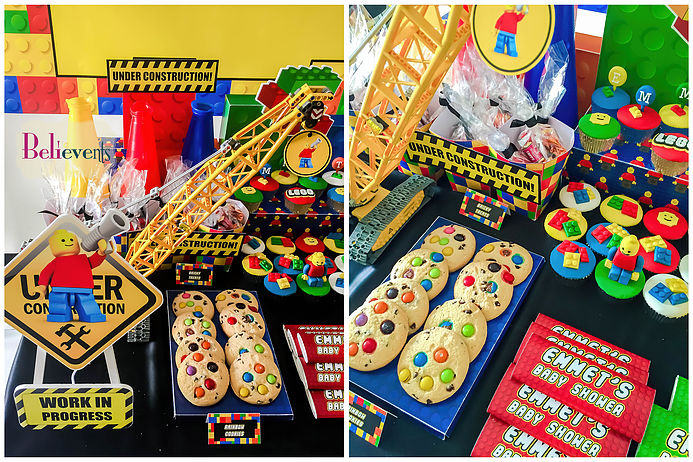 Lego Construction Baby Shower Ideas Themes Lego Construction Baby Shower Cookies