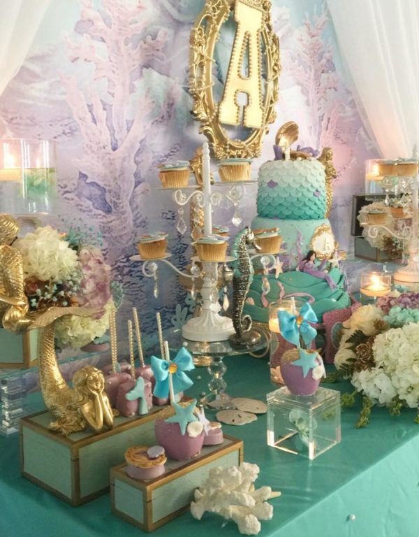 Beautiful Golden Mermaid Baby Shower - Baby Shower Ideas - Themes - Games