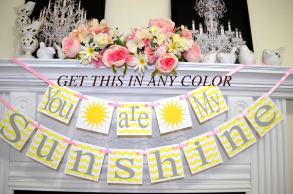 You Are My Sunshine Baby Shower Decorations And Party Favors You Are My Sunshine Banner