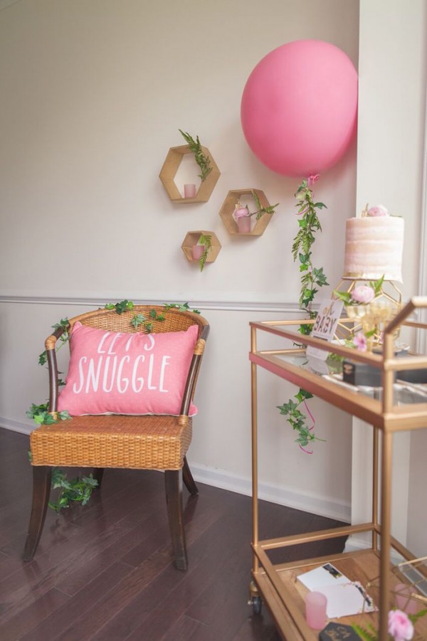 Whimsical Geometric Baby Shower - Pink and Florals